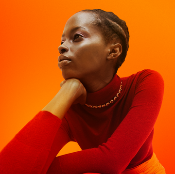 young woman looking out